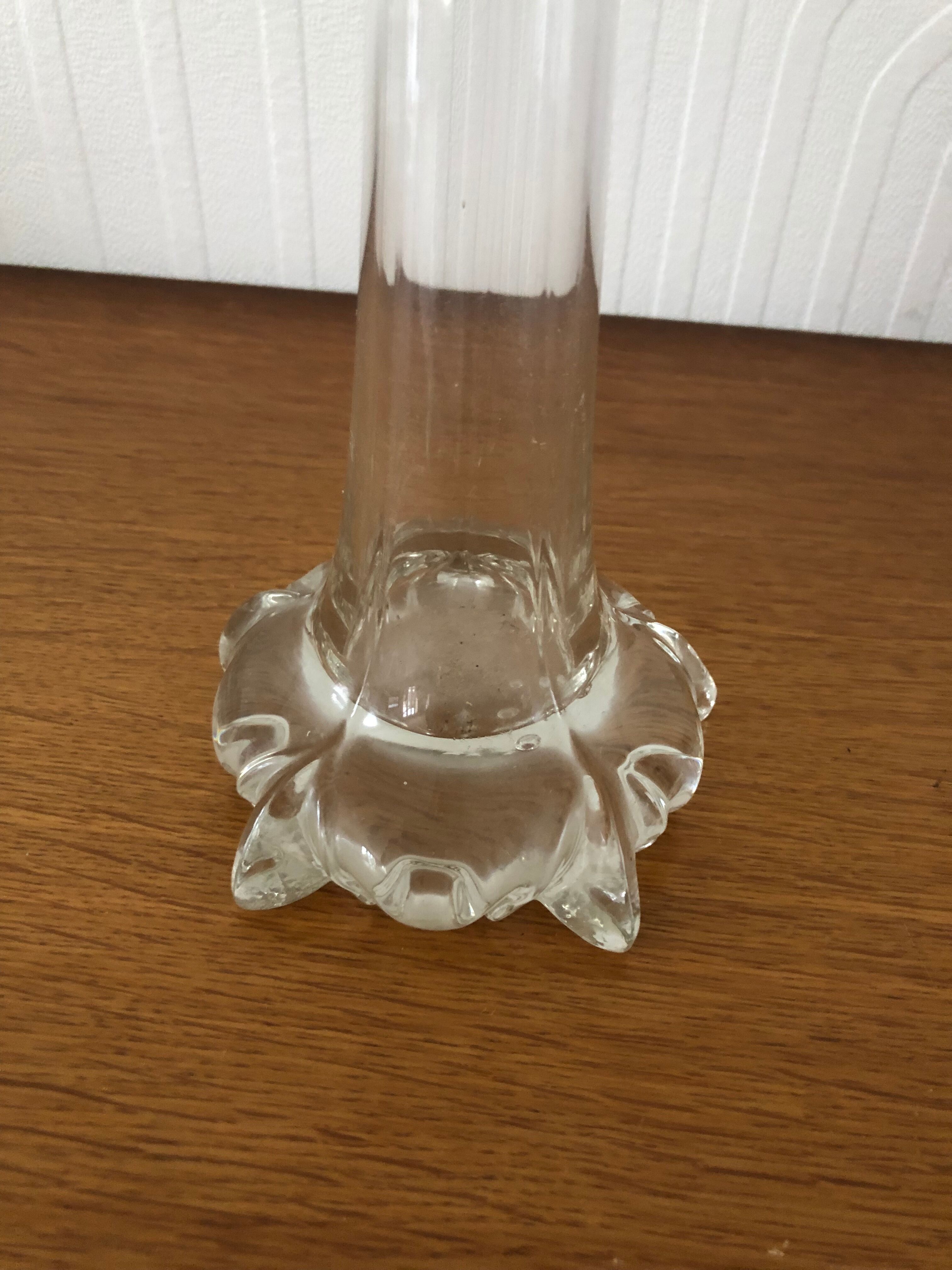 Transparent glass soliflore vase