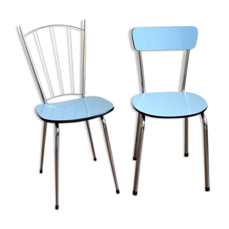 Duo of formica chairs 60s