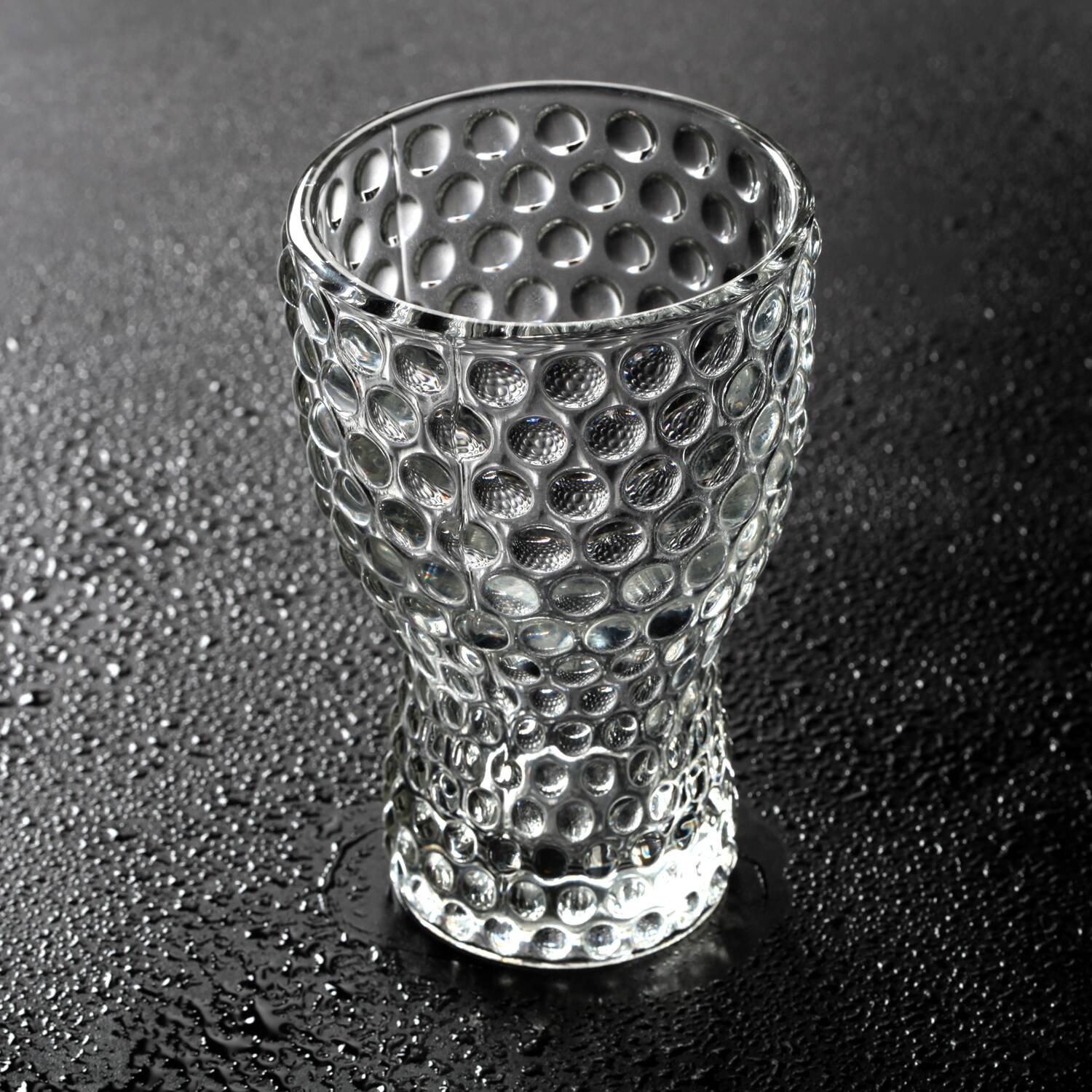 Mid-Century Clear Pressed Glass Vase by Jan Schmid, Rosice / 1961