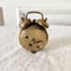 Small alarm clock old vintage watch in copper brass