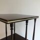Rotating Table with Two Mahogany and Brass Platforms with Turned Columns.
