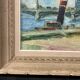 Parisian barge at the quayside, oil on canvas mounted