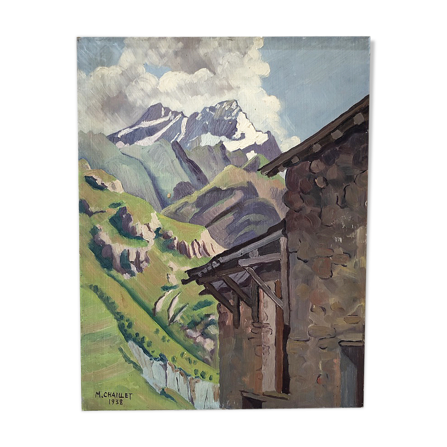 Oil painting landscape mountain 1938