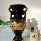 Vase grec plaqué or 24k