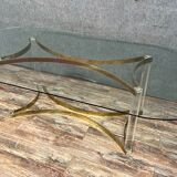 Alessandro Albrizzi: oval table in glass, plexiglass and brass