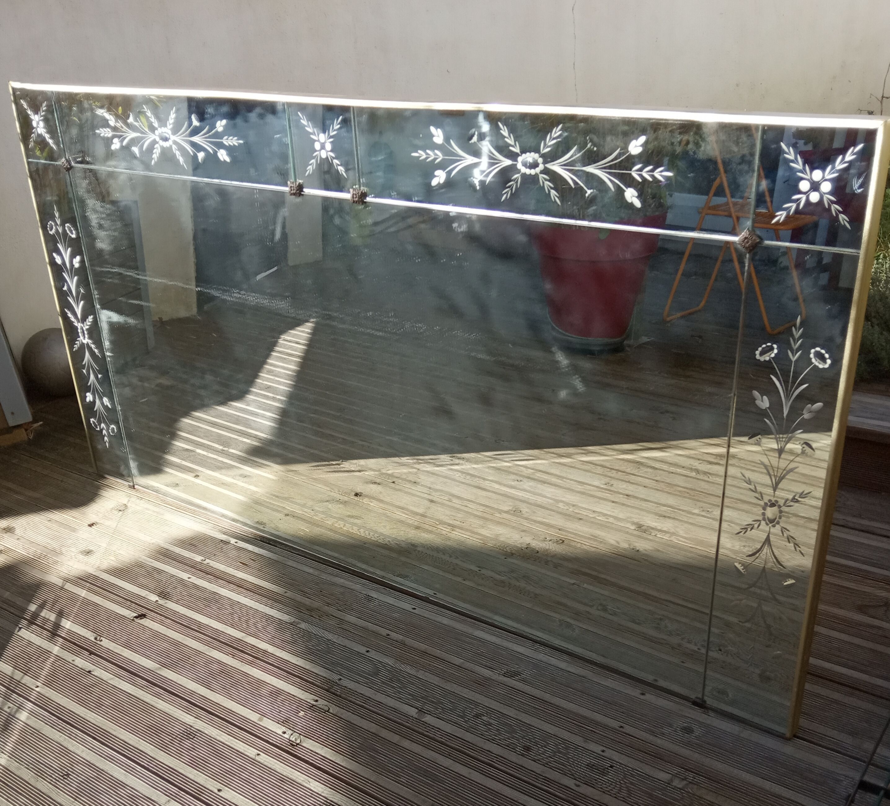 Venetian art deco brasserie mirror - 92x180cm