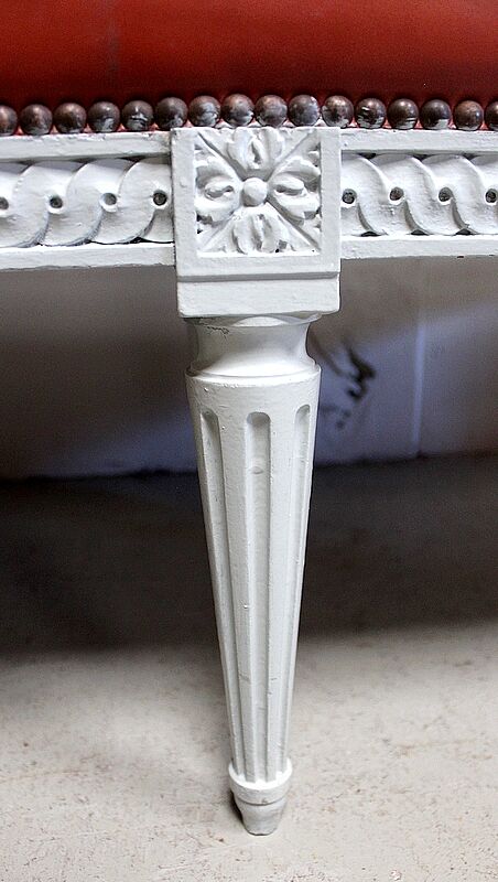 Beech children's bench, Louis XVI style, Early 20th century