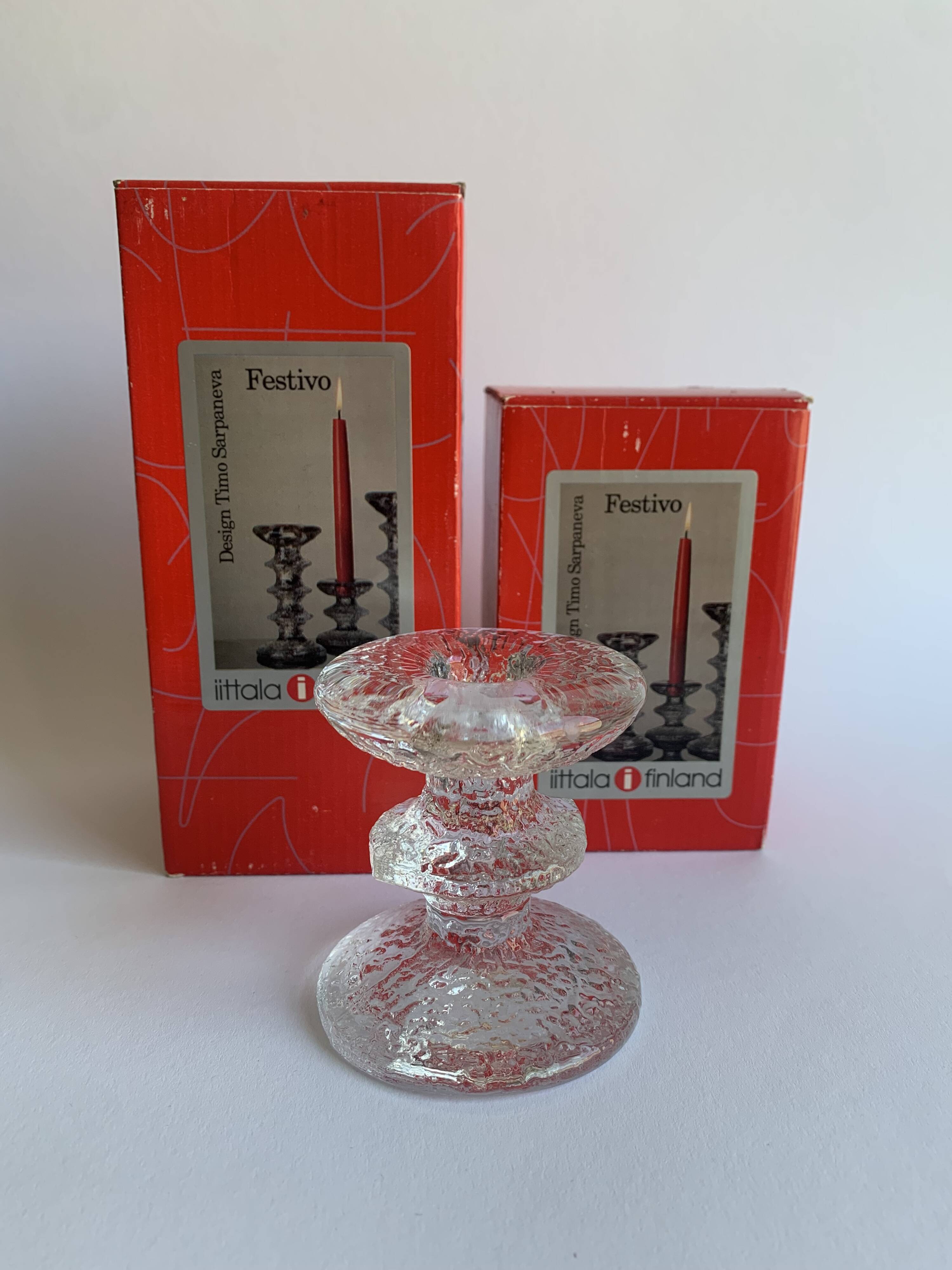 Set of 3 Festivo Glass Candle Holders – Iittala Finland