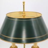 Empire style bronze hot water bottle lamp three lights and lacquered lampshade Lucien Gau