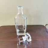 Square vintage decanter made of transparent glass
