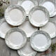 Flat plates terre de fer green creil & montereau labrador model "napoleon" 1890s