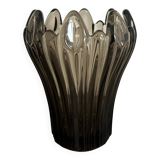 Vintage Schneider Fumé Crystal Vase - 1960s