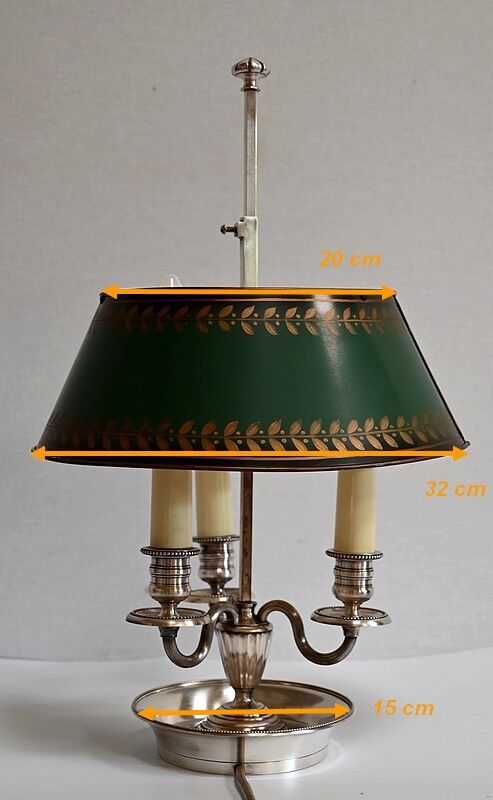White metal bouillotte lamp, empire style – early twentieth century