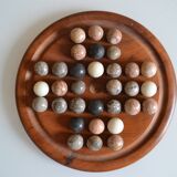 Solitaire game in exotic wood and semi-precious stones