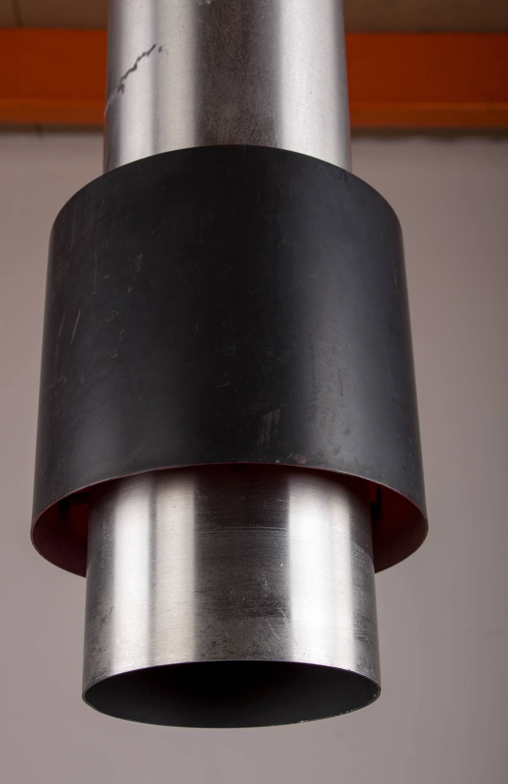 Large Danish aluminum pendant light, Zénith model by Jo Hammerborg for Fog & Mørup 1960.