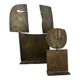 Pair of metal sculptures by Mario Pecoraino, 1967
