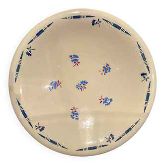 Plat creux porcelaine vintage K&G Luneville "Flore" 1950s petites fleures bleues