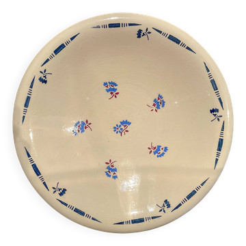 Vintage K&G Luneville "Flore" porcelain deep dish, 1950s, small blue flowers