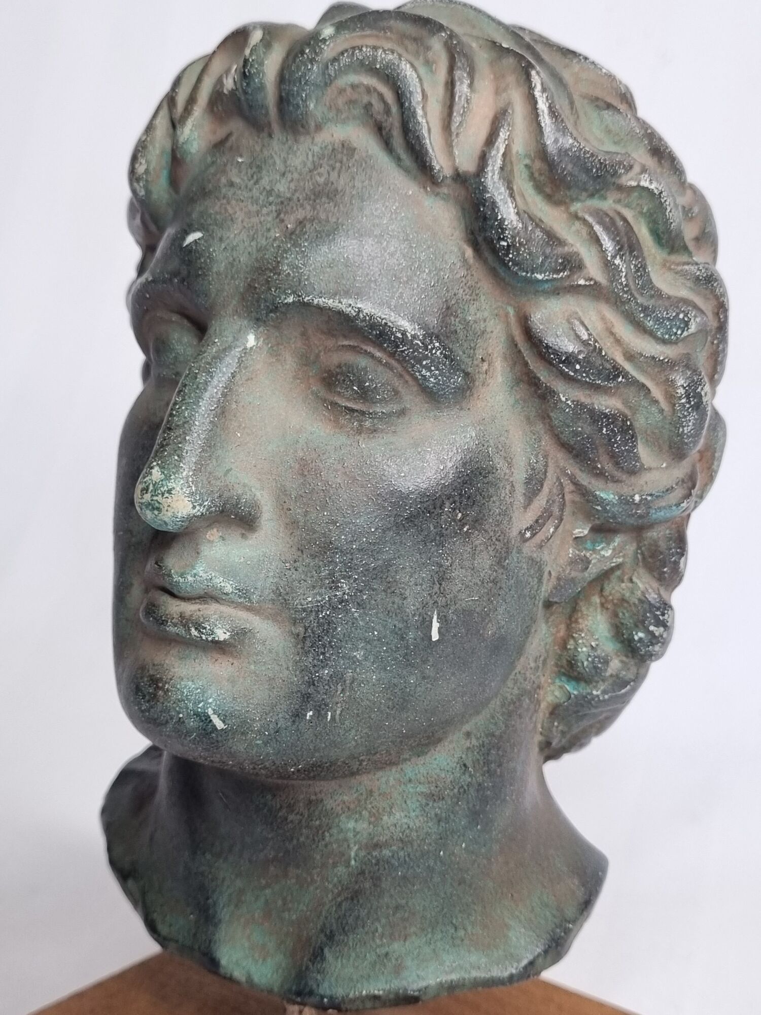 Bust of Alexander the Great in plaster in imitation of bronze