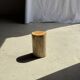 Small orange petrified wood side table H28 D18 - 3332