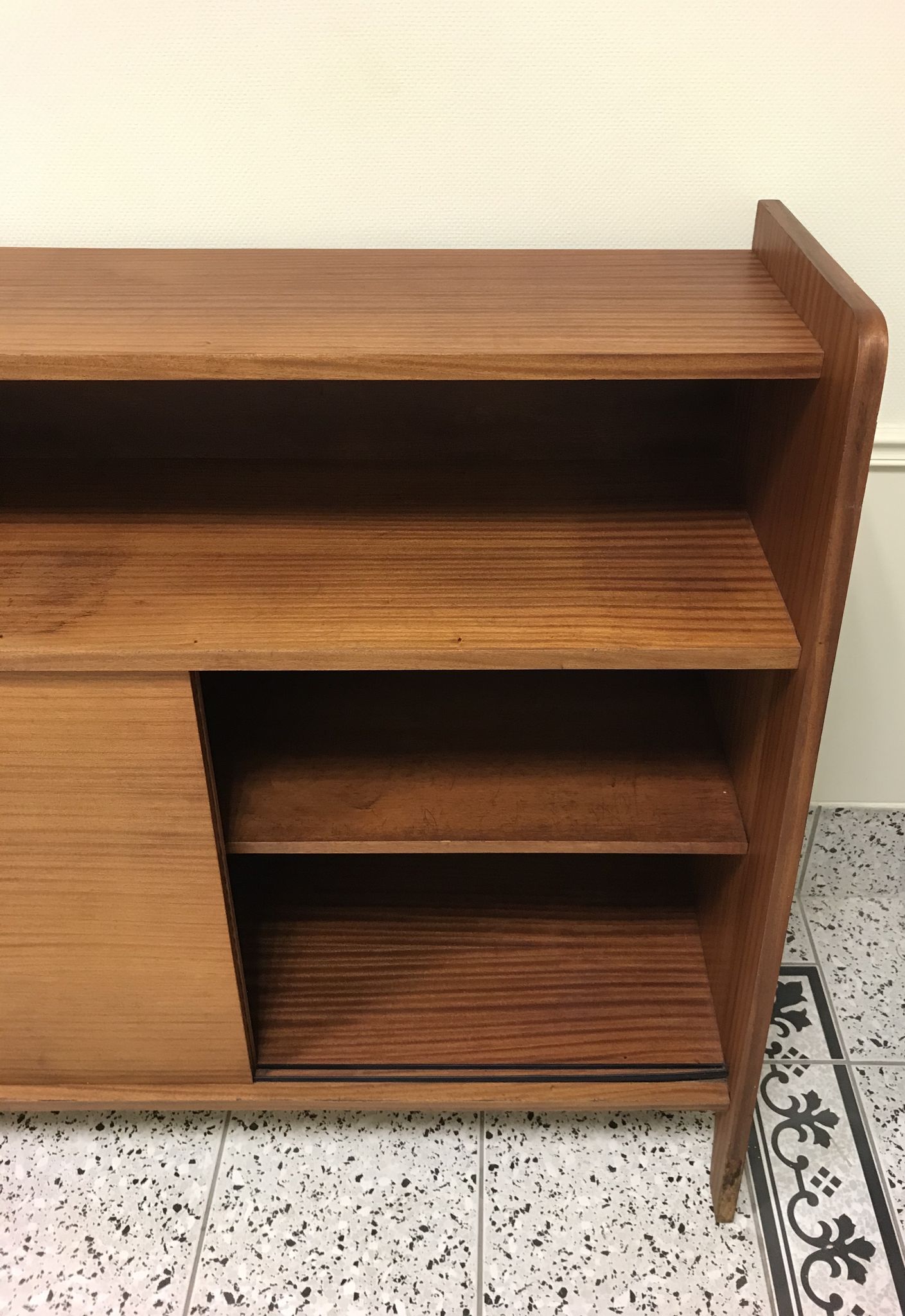 Bibliothèque buffet portes coulissantes 50's