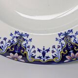 Hollow Plate in Earthenware - "Rouen Style" Decor - JVB Brand - Late 19th Century