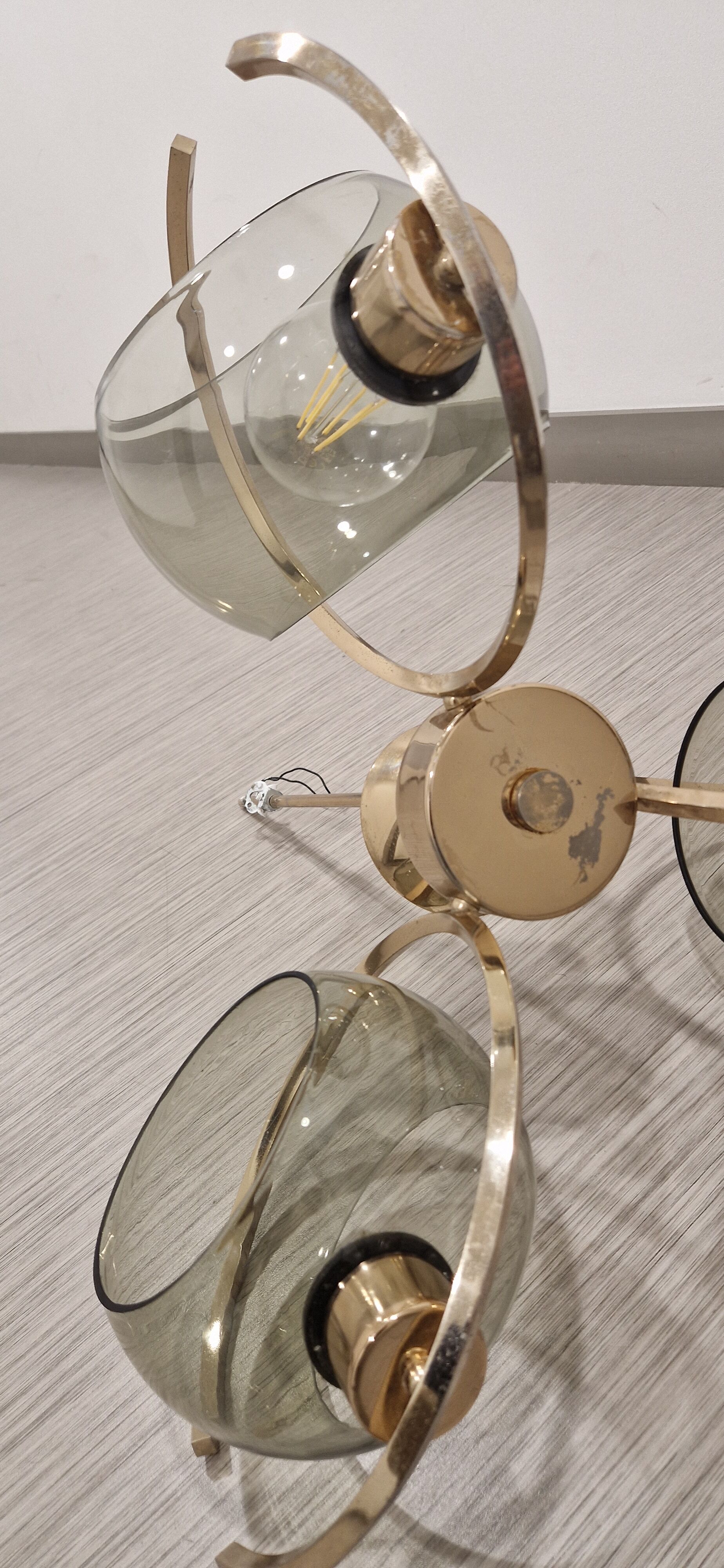 Art deco brass chandelier