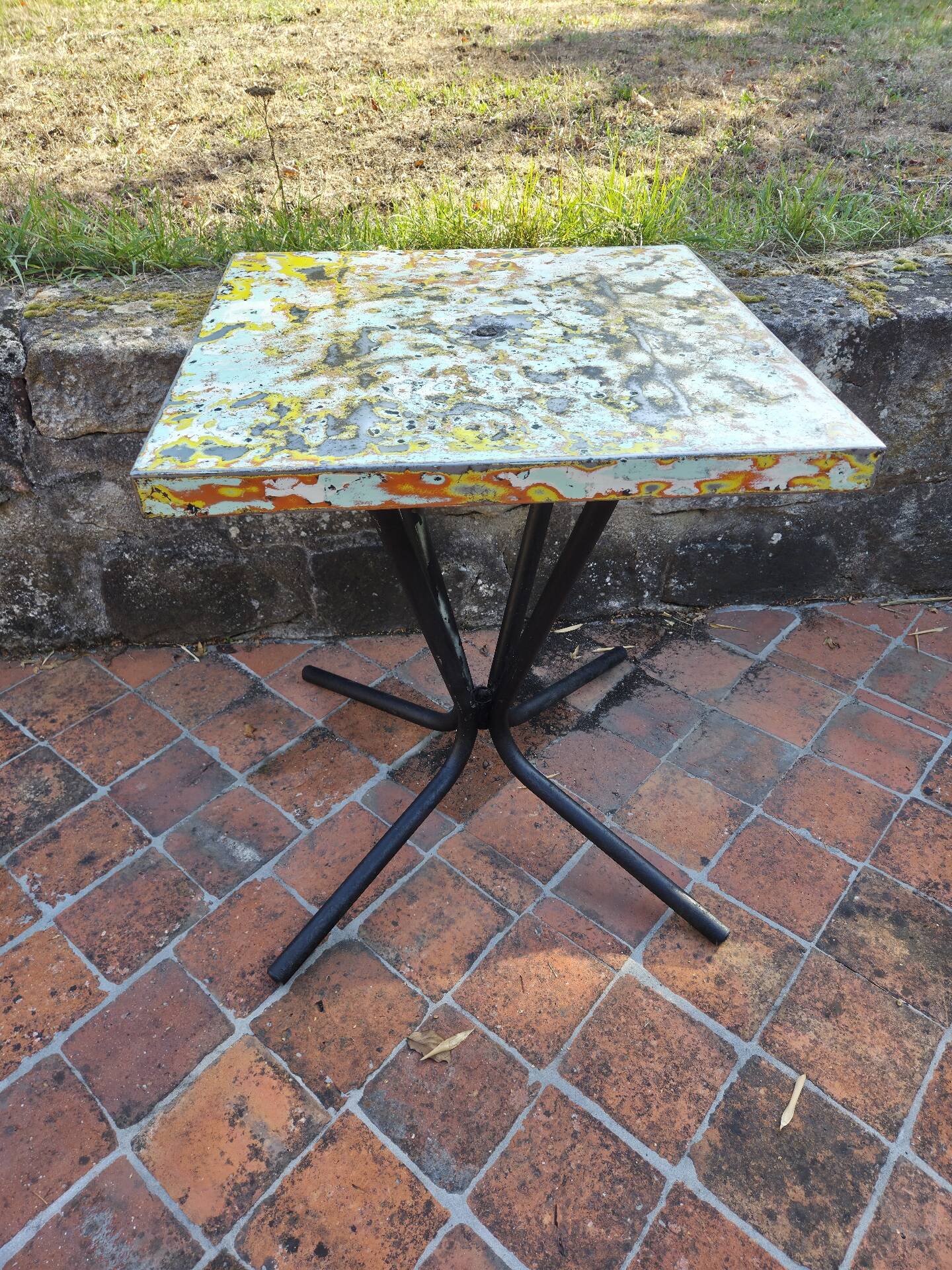 Restored Tolix bistro table