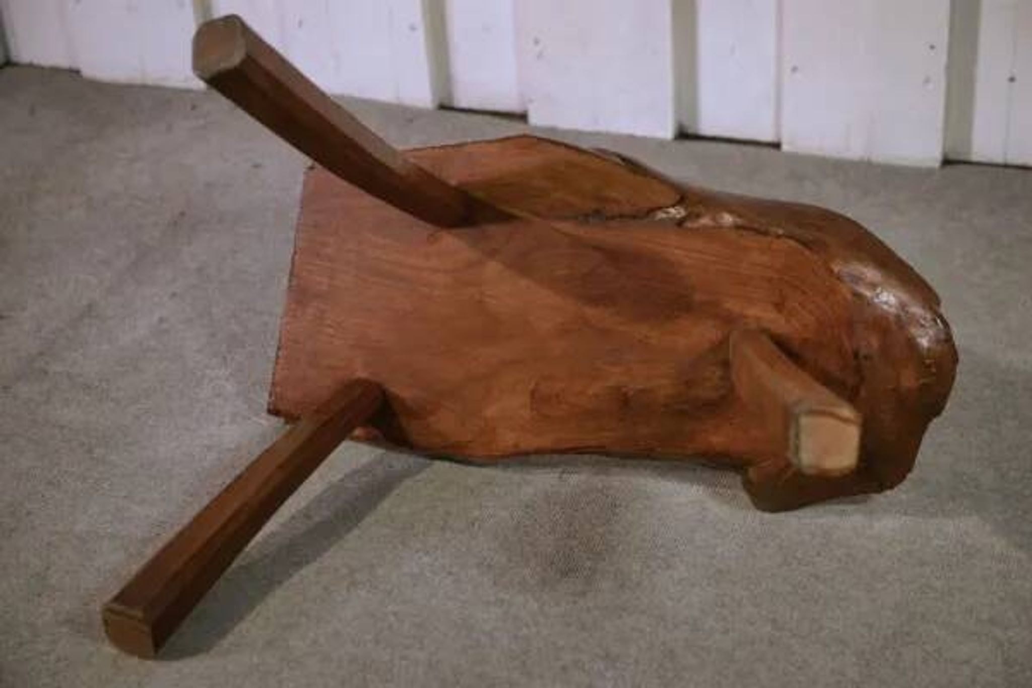 Tabouret brutaliste en chêne 1960’s
