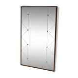Miroir scandinave en teck et en métal, Suède, 1960, 73x117cm