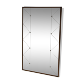 Miroir scandinave en teck et en métal, Suède, 1960, 73x117cm