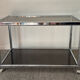 Vintage coffee table 70s chrome and smoked glass