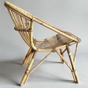 Salon, shell chairs in rattan from the 1960s.