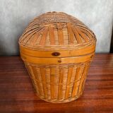 Antique Bressan Basket Fishing Net Wicker Woven Vintage #C072