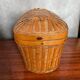 Antique Bressan Basket Fishing Net Wicker Woven Vintage #C072