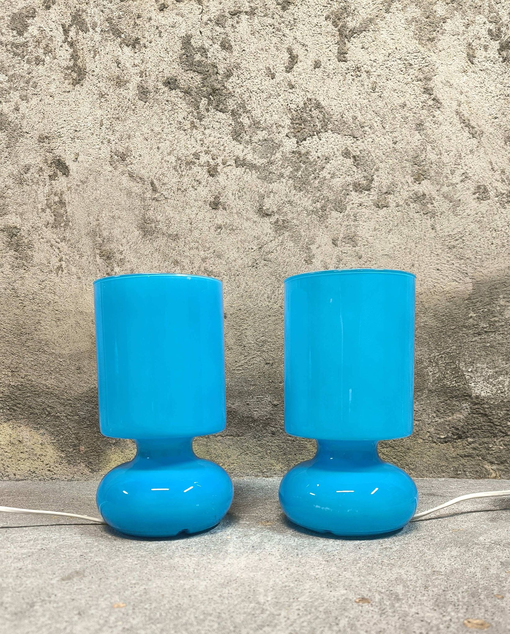 Paire de lampes vintage Ikéa Lykta bleues