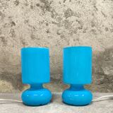 Paire de lampes vintage Ikéa Lykta bleues