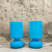 Paire de lampes vintage Ikéa Lykta bleues