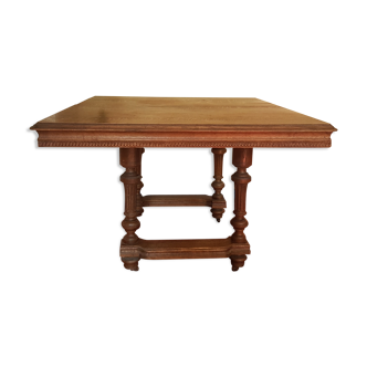 Old dining table with turned feet