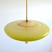 Suspension vasque opaline jaune art déco vintage