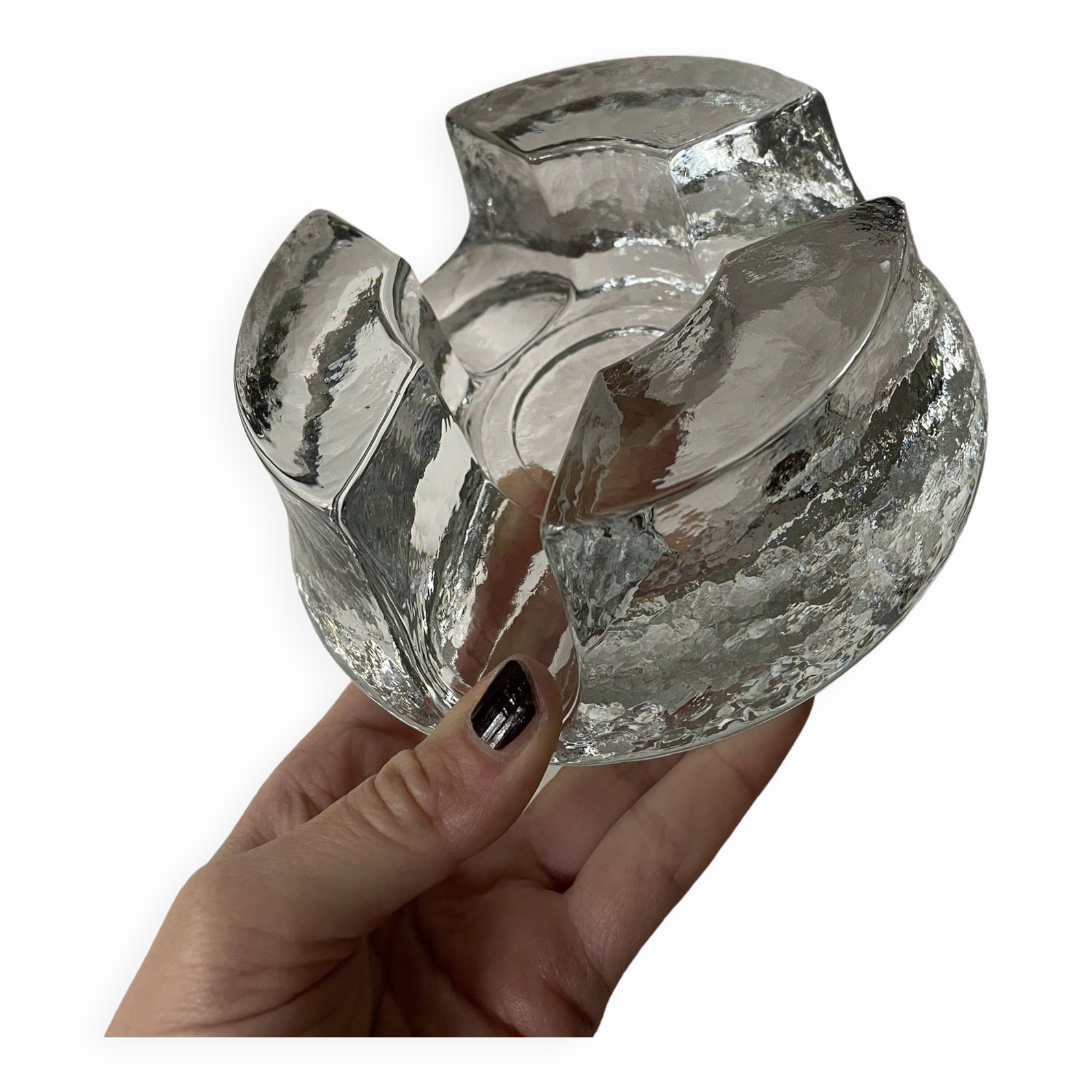 Bougeoir en cristal de verre lourd, chauffe-assiette