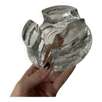 Bougeoir en cristal de verre lourd, chauffe-assiette
