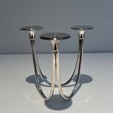 Silver-plated metal candle holder