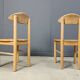 Vintage pine wood dining chairs - 1980s - set of 7