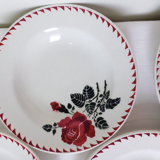 Set of 5 vintage soup plates from the St Amand factory, Café Mars model, in porcelain