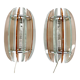 Paire d’appliques italiennes en verre de Murano et chromé de Veca, marquées