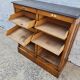 Double filing cabinet with oak curtain circa 1930