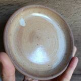 8 small dessert plates in raw and refined stoneware, vintage.