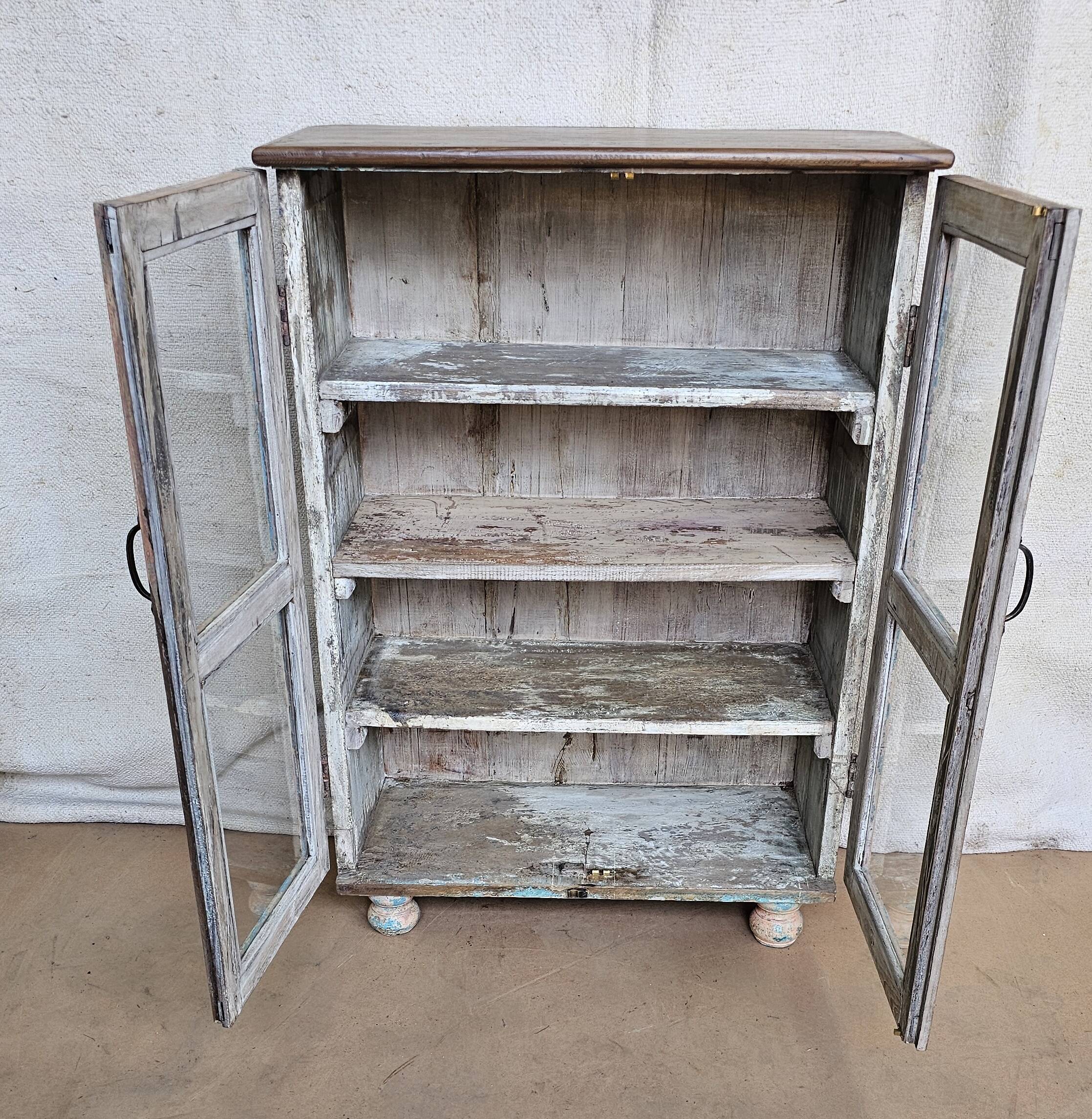 Old Burmese teak display case