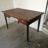 Bureau chêne, 2 tiroirs.